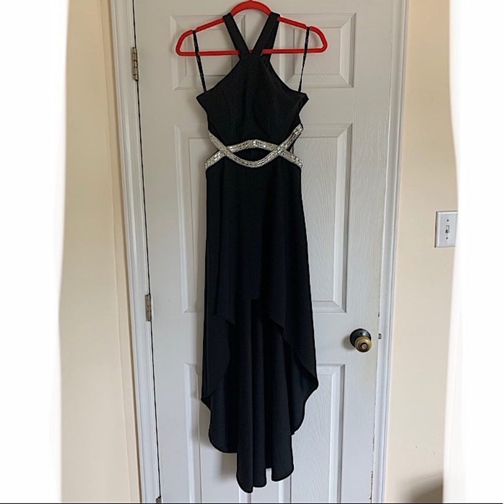 PROM DRESS - Speechless hi lo Y-Neck with Jeweled Waist